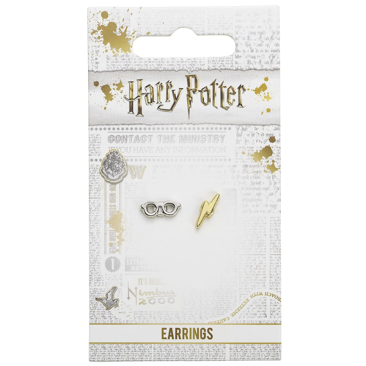 Boucles D'oreilles éclair Lunettes Harry Potter Plaquées Argent 4 Boucles D'oreilles éclair Lunettes Harry Potter Plaquées Argent – Image 2