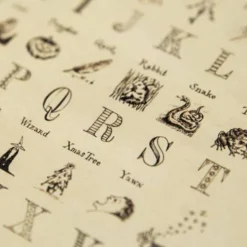 Carte De Voeux - L'Alphabet De Harry -Les 4 Maisons Boutique carte anniversaire harry potter minalima alphabet