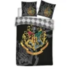 Parure De Lit Harry Potter Blason Poudlard POLYESTER - 1 Ou 2 Personnes -Les 4 Maisons Boutique drap de lit parure literie harry potter hogwarts poudlard
