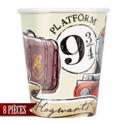 Pack 8 Gobelets En Carton Harry Potter 9 3/4