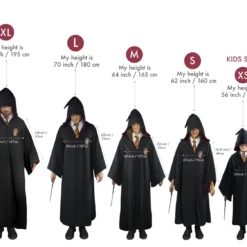 Cinereplicas Robe De Sorcier Gryffondor - Harry Potter -Les 4 Maisons Boutique guide tailles robe sorcier gryffondor scaled