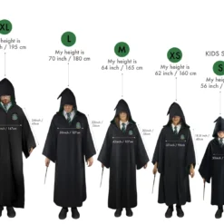 Cinereplicas Robe De Sorcier Serpentard - Harry Potter -Les 4 Maisons Boutique guide tailles robe sorcier serpentard scaled