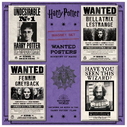 Set Magnets Ministry Of Magic Wanted Posters 3 Set Magnets Ministry Of Magic Wanted Posters