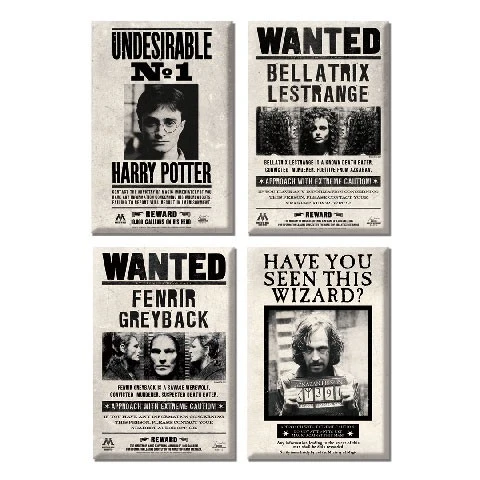 Set Magnets Ministry Of Magic Wanted Posters 4 Set Magnets Ministry Of Magic Wanted Posters – Image 2