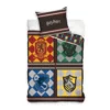 Parure De Lit Harry Potter Les 4 Maisons - 1 Personne -Les 4 Maisons Boutique parure draps de lit housse et taille oreiller harry potter les 4 maisons poudlard