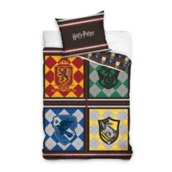 Parure De Lit Harry Potter Les 4 Maisons - 1 Personne