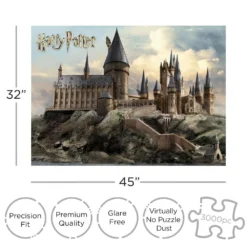 Puzzle Château Poudlard Sur Son Rocher - 3000 Pièces -Les 4 Maisons Boutique puzzle poudlard rocher harry potter